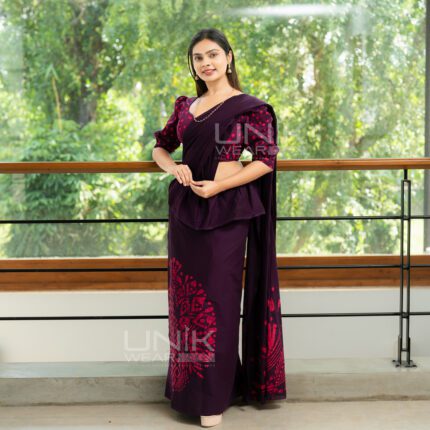 Handcrafted Cotton Batik Saree 2617 - Maroon Saree
