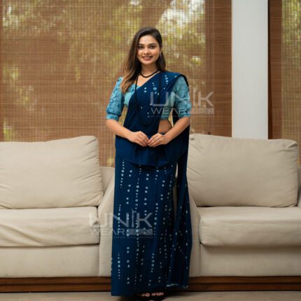 Handcrafted Cotton Batik Saree 2633 - Blue Saree