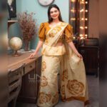 Handcrafted Cotton Batik Saree 24146 - Ivory and mustard yellow saree