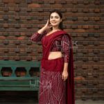 Handcrafted Cotton Batik Saree 2643 - Red Kandyan saree - Image 3