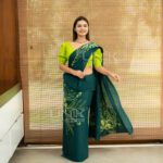 Handcrafted Cotton Batik Saree 2644 - Green saree - Image 3