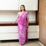 Handcrafted Cotton Batik Saree 2646 - Pink saree - Image 2