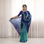 Handcrafted Cotton Batik Saree 2008 - Sea green saree - Image 2