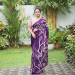Handcrafted Cotton Batik Saree 2144 - Pink and purple saree