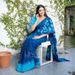 Handcrafted Cotton Batik Saree 2238 - Blue saree - Image 2