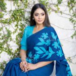 Handcrafted Cotton Batik Saree 2238 - Blue saree - Image 4
