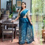 Handcrafted Cotton Batik Saree 2447 - Beige and green saree