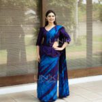 Handcrafted Cotton Batik Saree 2656 -  Blue and purple saree