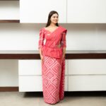 Handcrafted Cotton Batik Saree 2660 -  Pink and white saree