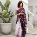 Handcrafted Cotton Batik Saree E0624 - Image 3