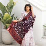 Handcrafted Cotton Batik Saree E0624 - Image 2