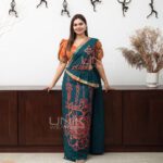 Handcrafted Cotton Batik Saree 2244 - Red and green saree