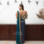 Handcrafted Cotton Batik Saree 2244 - Red and green saree - Image 3