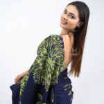 Handcrafted Cotton Batik Saree 2507 - Green and blue saree - Image 5