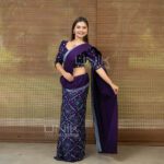 Handcrafted Cotton Batik Saree 2684 - Purple Saree