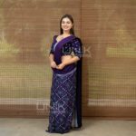 Handcrafted Cotton Batik Saree 2684 - Purple Saree - Image 2