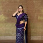 Handcrafted Cotton Batik Saree 2684 - Purple Saree - Image 3