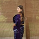 Handcrafted Cotton Batik Saree 2684 - Purple Saree - Image 4
