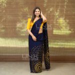 Handcrafted Cotton Batik Saree 2685 - Yellow and Blue Saree