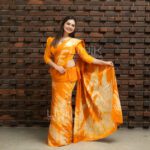 Handcrafted Cotton Batik Saree 2690- Mango Yellow and Ivory Saree - Image 4