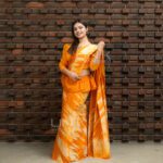 Handcrafted Cotton Batik Saree 2690- Mango Yellow and Ivory Saree