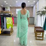 Mint Green Handloom Cotton Saree - H0001 - Image 2