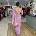 Muted Lavender Handloom Cotton Saree - H0005 - Image 2