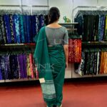 Emerald Green Handloom Cotton Saree - H0011 - Image 2