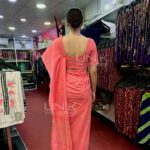Rose Pink Handloom Cotton Saree - H0016 - Image 2