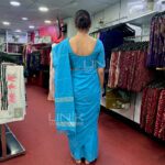 Turquoise Blue Handloom Cotton Saree - H0018 - Image 2