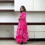 Hot Pink Botanical Batik Dress - D0226 - Image 2