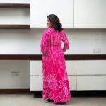 Hot Pink Botanical Batik Dress - D0226 - Image 3