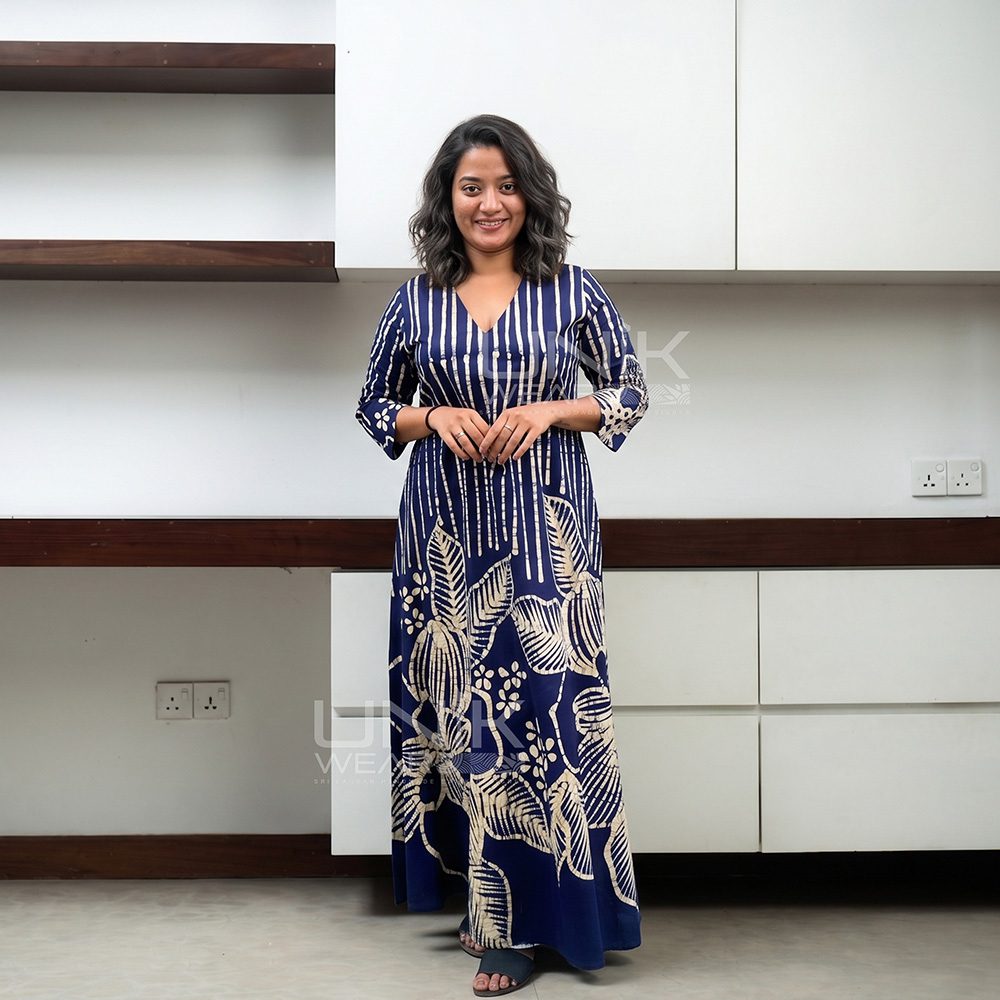 Outfit 02.1 Indigo Petal Batik Dress - D0126 - Image 1