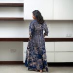 Indigo Petal Batik Dress - D0126 - Image 3