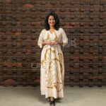 Golden Bloom Batik Maxi Frock - D0326