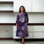 Violet Spiral Batik Frock - D0426
