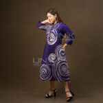 Violet Spiral Batik Frock - D1426 - Image 3