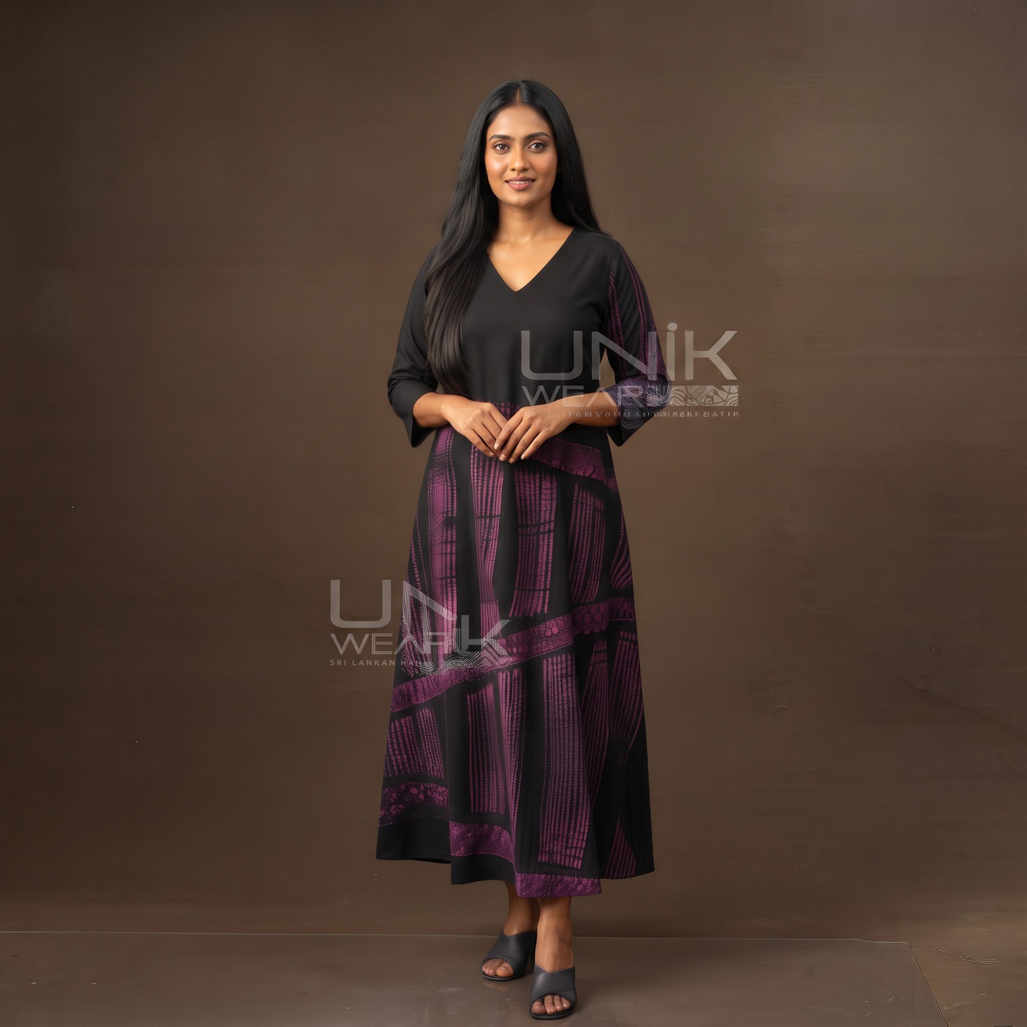 Gemini_Generated_Image_l2j8x6l2j8x6l2j8 The Noir Magenta Flare Dress - D0626 - Image 1