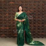 Handcrafted Cotton Batik Saree L0003 - Green Saree (Limited)