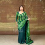 Handcrafted Cotton Batik Saree L0008 - Green Saree (Limited)
