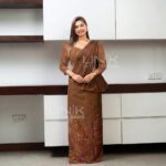 Handcrafted Cotton Batik Saree L0009 - Brown Saree (Limited)