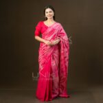 Handcrafted Cotton Batik Saree 26109 - Hot Pink and Light Pink Saree
