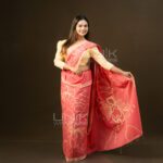 Handcrafted Cotton Batik Saree 26114 - Pastal Pink Saree (Orchid Collection) - Image 2