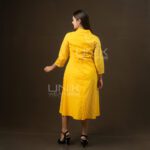 Vibrant Yellow Button-Down Midi Frock - D1526 - Image 4